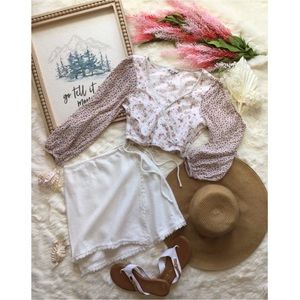 AEO Harvest Rose Eyelet Crop